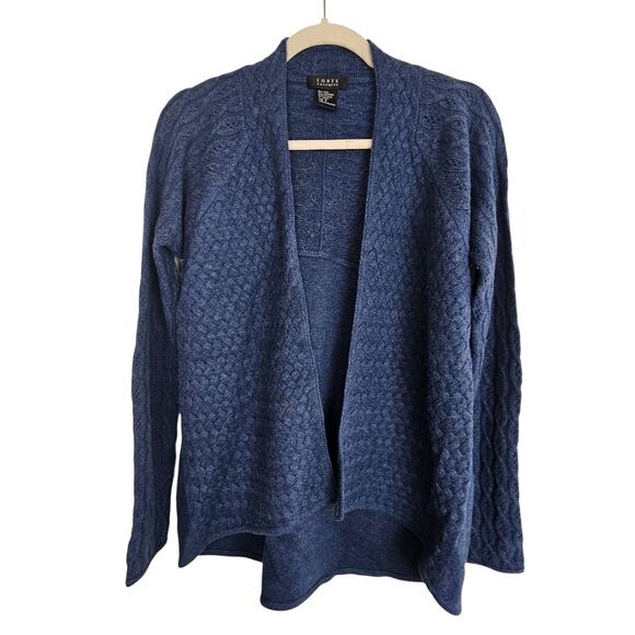 Forte Cashmere Sweater Knit Cardigan Women S Blue Wool Cashmere Cardigan Women - Picture 1 of 7